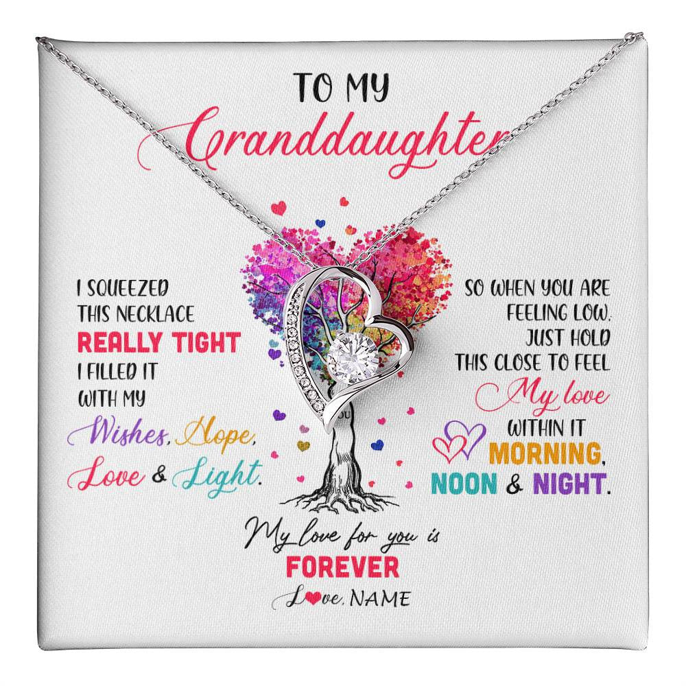 Personalized To My Granddaughter Necklace From Grandma Grandpa I Squeezed This Necklace Granddaughter Birthday Christmas Customized Gift Box Message Card
