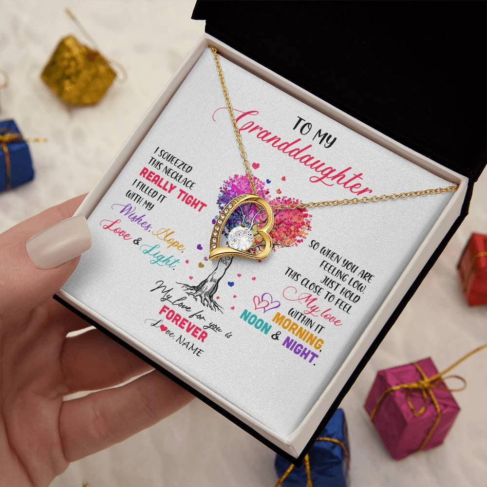 Personalized To My Granddaughter Necklace From Grandma Grandpa I Squeezed This Necklace Granddaughter Birthday Christmas Customized Gift Box Message Card