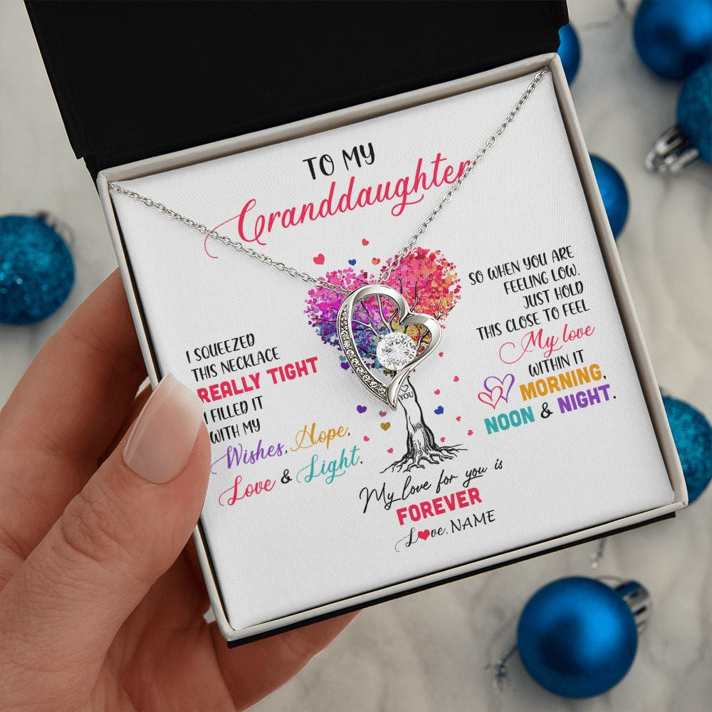 Personalized To My Granddaughter Necklace From Grandma Grandpa I Squeezed This Necklace Granddaughter Birthday Christmas Customized Gift Box Message Card