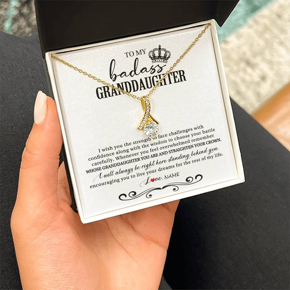 Personalized To My Granddaughter Necklace From Grandma Grandpa Nana Wish You The Strength Granddaughter Birthday Christmas Customized Gift Box Message Card
