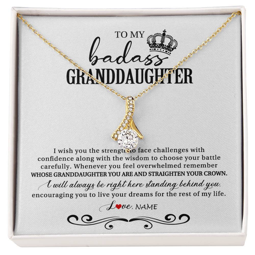 Personalized To My Granddaughter Necklace From Grandma Grandpa Nana Wish You The Strength Granddaughter Birthday Christmas Customized Gift Box Message Card