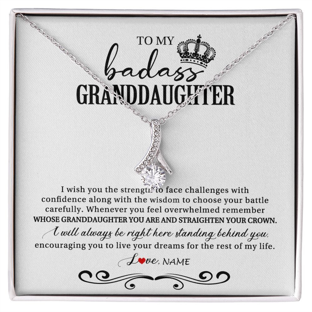 Personalized To My Granddaughter Necklace From Grandma Grandpa Nana Wish You The Strength Granddaughter Birthday Christmas Customized Gift Box Message Card
