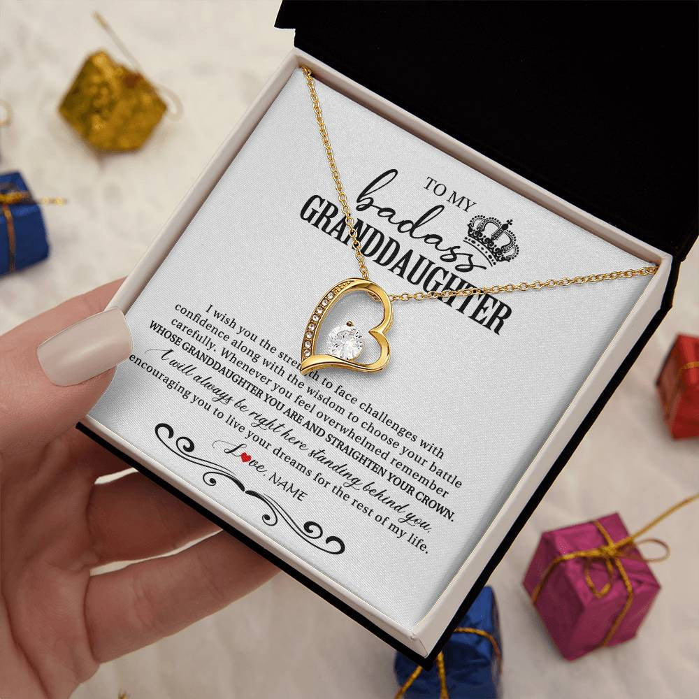 Personalized To My Granddaughter Necklace From Grandma Grandpa Nana Wish You The Strength Granddaughter Birthday Christmas Customized Gift Box Message Card