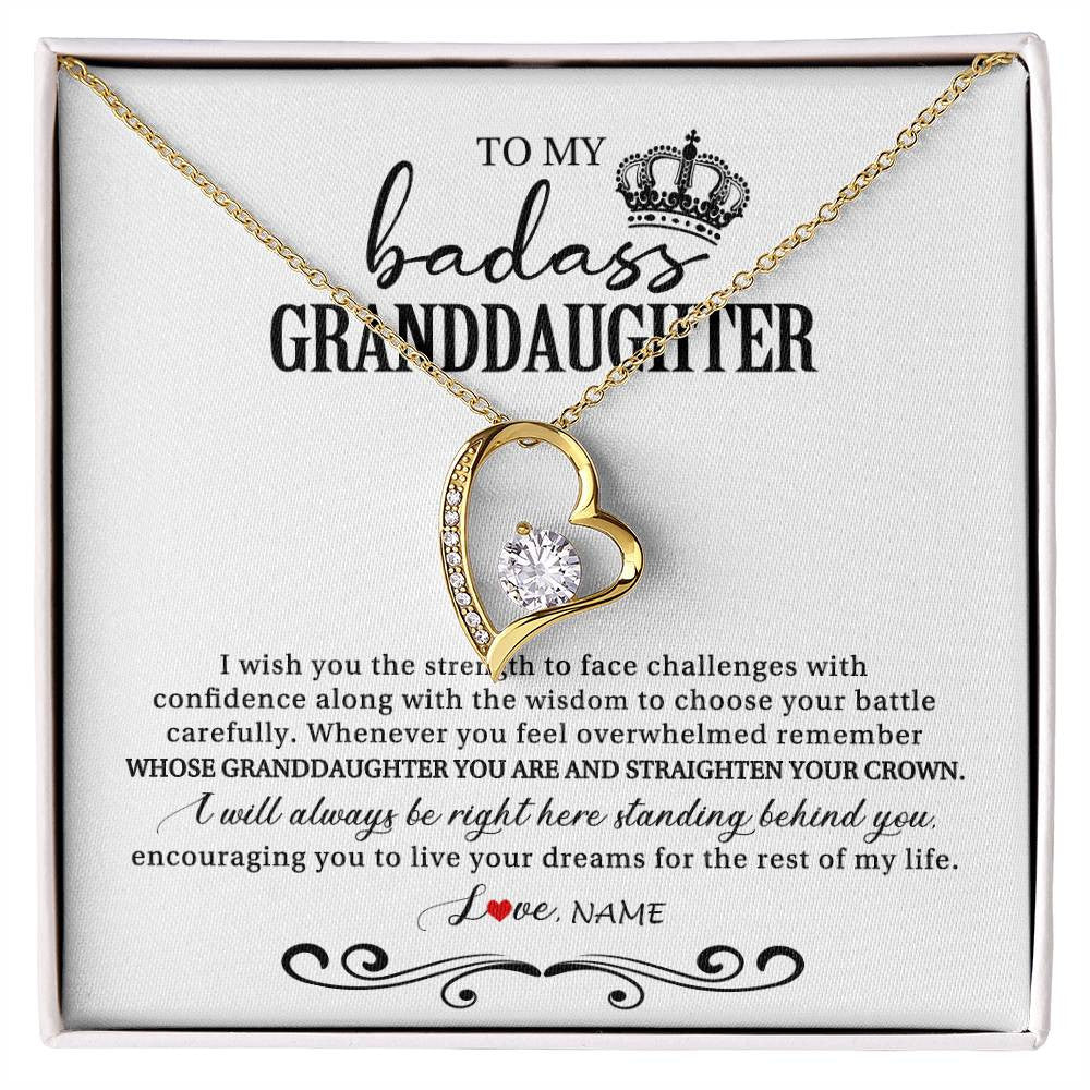 Personalized To My Granddaughter Necklace From Grandma Grandpa Nana Wish You The Strength Granddaughter Birthday Christmas Customized Gift Box Message Card