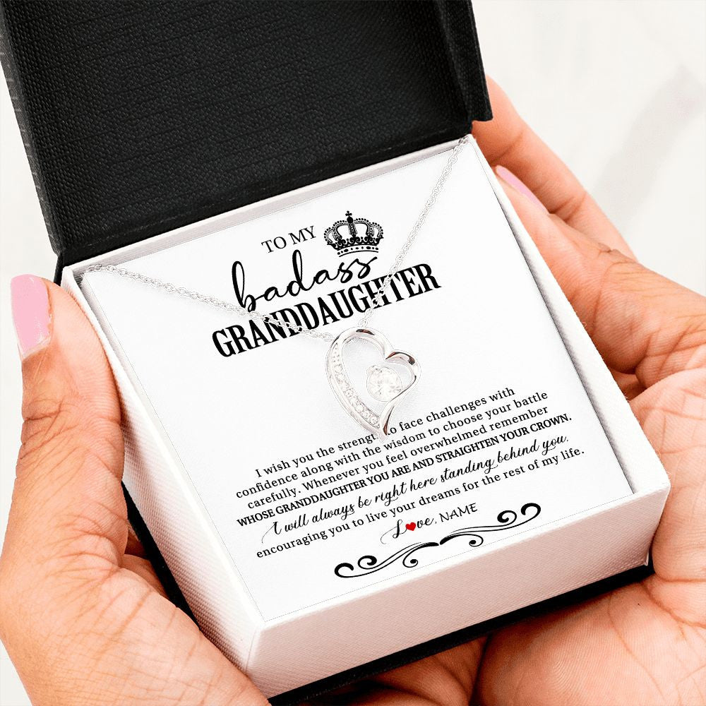 Personalized To My Granddaughter Necklace From Grandma Grandpa Nana Wish You The Strength Granddaughter Birthday Christmas Customized Gift Box Message Card