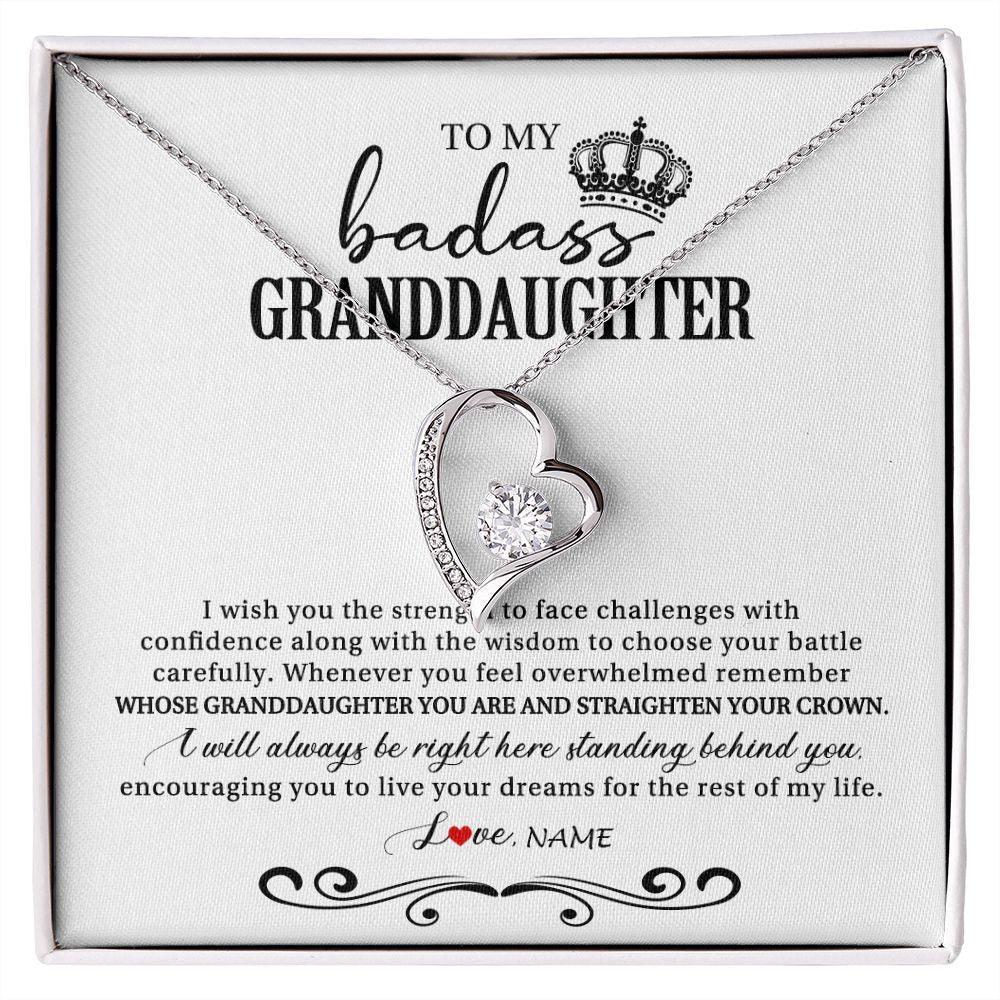 Personalized To My Granddaughter Necklace From Grandma Grandpa Nana Wish You The Strength Granddaughter Birthday Christmas Customized Gift Box Message Card