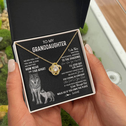 Personalized To My Granddaughter Necklace From Grandma Grandpa Never Feel You Are Alone Wolf Granddaughter Birthday Christmas Customized Gift Box Message Card