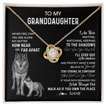 Personalized To My Granddaughter Necklace From Grandma Grandpa Never Feel You Are Alone Wolf Granddaughter Birthday Christmas Customized Gift Box Message Card