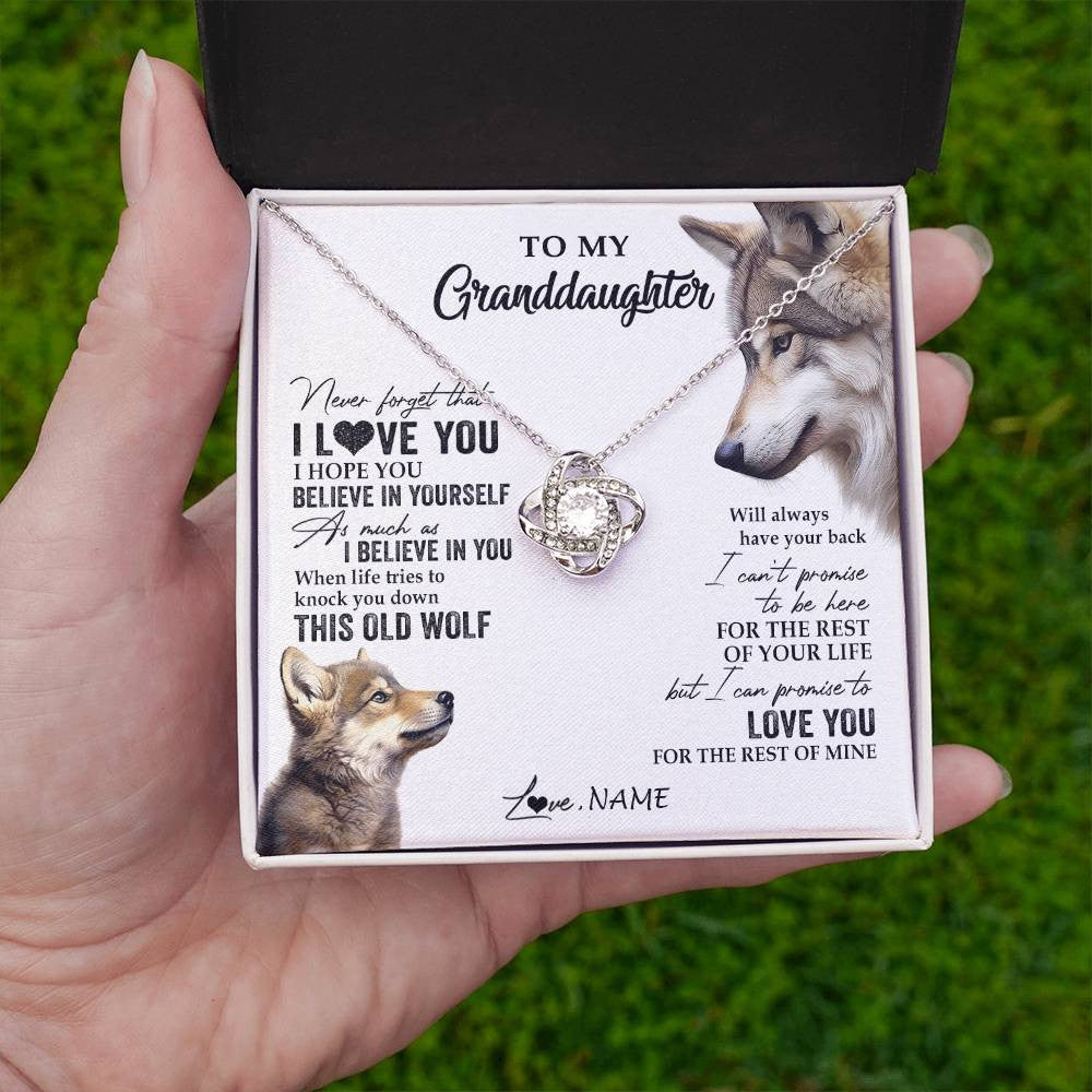 Personalized To My Granddaughter Necklace From Grandma Grandpa This Old Wolf Love You Granddaughter Birthday Christmas Customized Gift Box Message Card