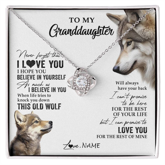 Personalized To My Granddaughter Necklace From Grandma Grandpa This Old Wolf Love You Granddaughter Birthday Christmas Customized Gift Box Message Card