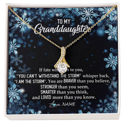 Personalized To My Granddaughter Necklace From Grandma Grandpa Whisper Back I Am The Storm Granddaughter Jewelry Birthday Christmas Customized Message Card