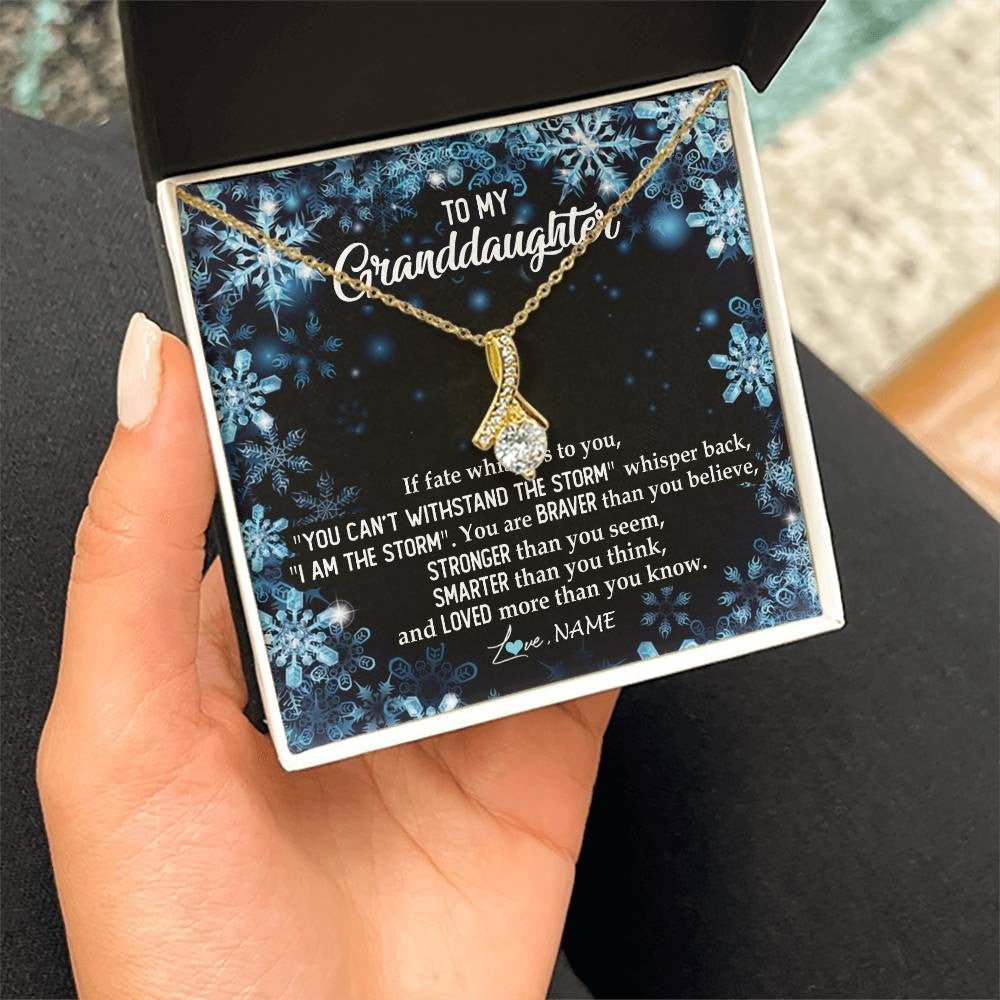 Personalized To My Granddaughter Necklace From Grandma Grandpa Whisper Back I Am The Storm Granddaughter Jewelry Birthday Christmas Customized Message Card