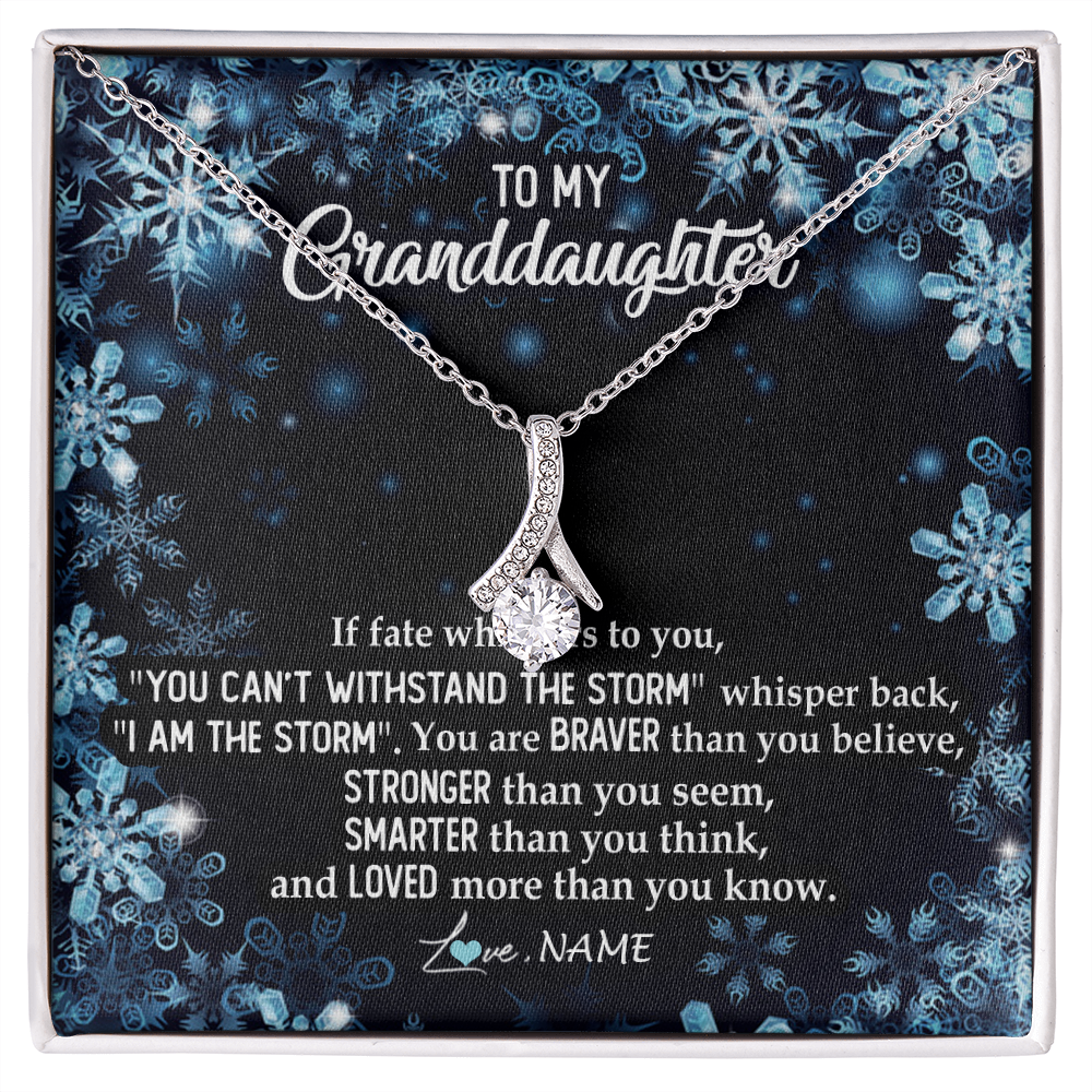 Personalized To My Granddaughter Necklace From Grandma Grandpa Whisper Back I Am The Storm Granddaughter Jewelry Birthday Christmas Customized Message Card