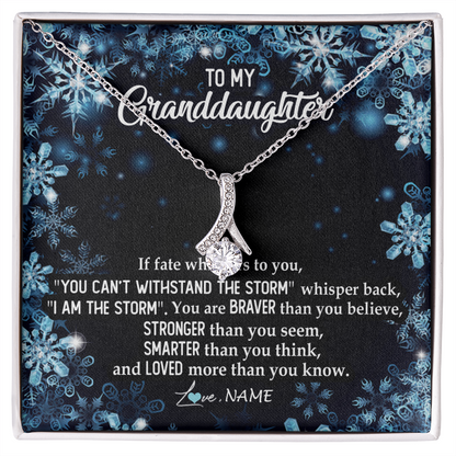 Personalized To My Granddaughter Necklace From Grandma Grandpa Whisper Back I Am The Storm Granddaughter Jewelry Birthday Christmas Customized Message Card