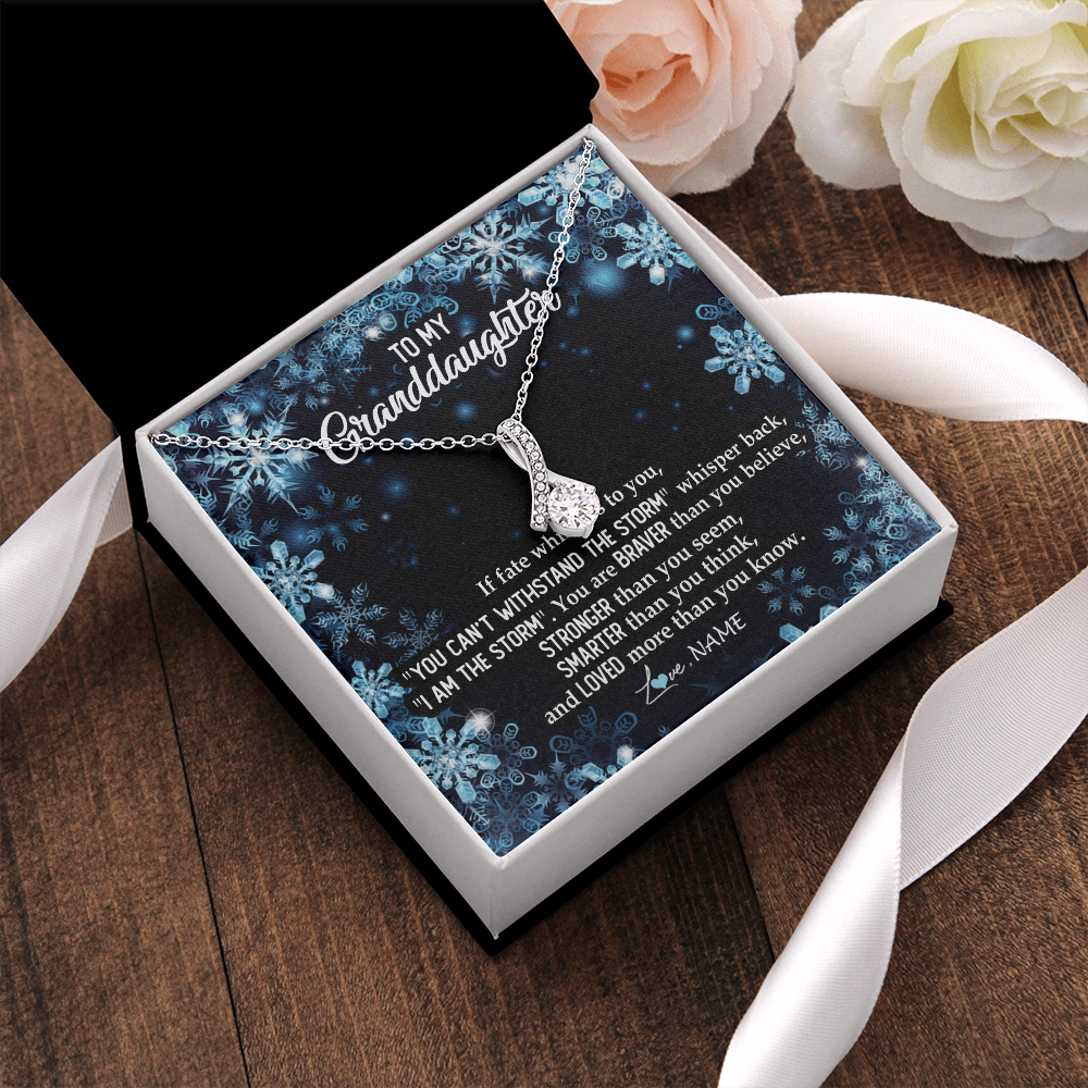 Personalized To My Granddaughter Necklace From Grandma Grandpa Whisper Back I Am The Storm Granddaughter Jewelry Birthday Christmas Customized Message Card