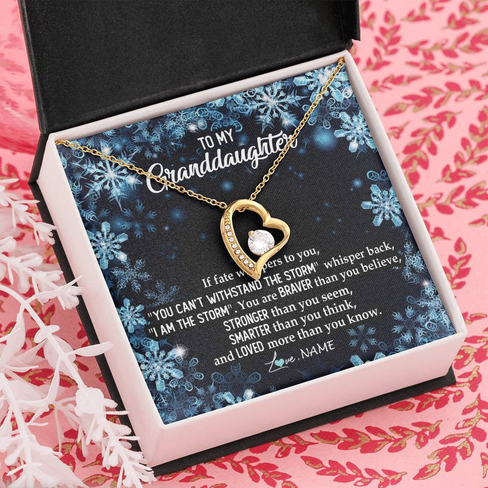 Personalized To My Granddaughter Necklace From Grandma Grandpa Whisper Back I Am The Storm Granddaughter Jewelry Birthday Christmas Customized Message Card