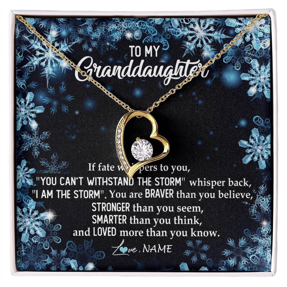 Personalized To My Granddaughter Necklace From Grandma Grandpa Whisper Back I Am The Storm Granddaughter Jewelry Birthday Christmas Customized Message Card
