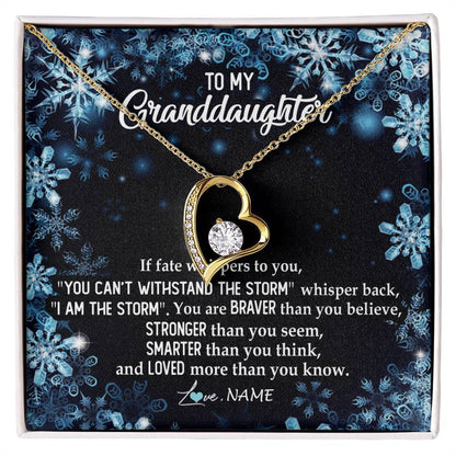 Personalized To My Granddaughter Necklace From Grandma Grandpa Whisper Back I Am The Storm Granddaughter Jewelry Birthday Christmas Customized Message Card