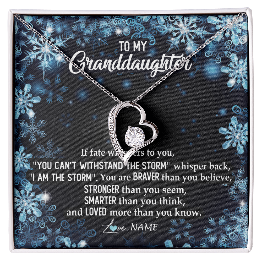 Personalized To My Granddaughter Necklace From Grandma Grandpa Whisper Back I Am The Storm Granddaughter Jewelry Birthday Christmas Customized Message Card