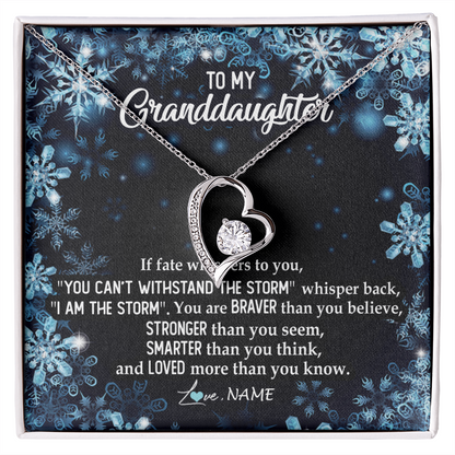 Personalized To My Granddaughter Necklace From Grandma Grandpa Whisper Back I Am The Storm Granddaughter Jewelry Birthday Christmas Customized Message Card
