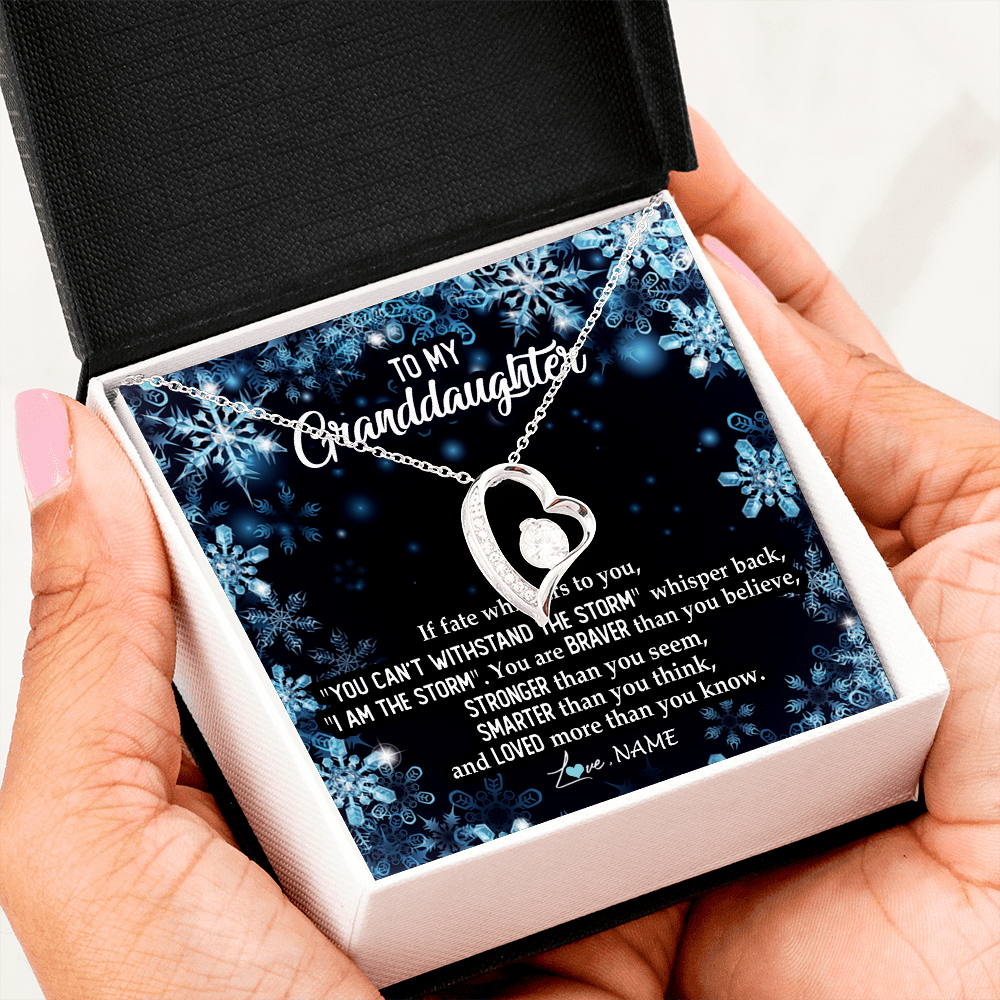 Personalized To My Granddaughter Necklace From Grandma Grandpa Whisper Back I Am The Storm Granddaughter Jewelry Birthday Christmas Customized Message Card