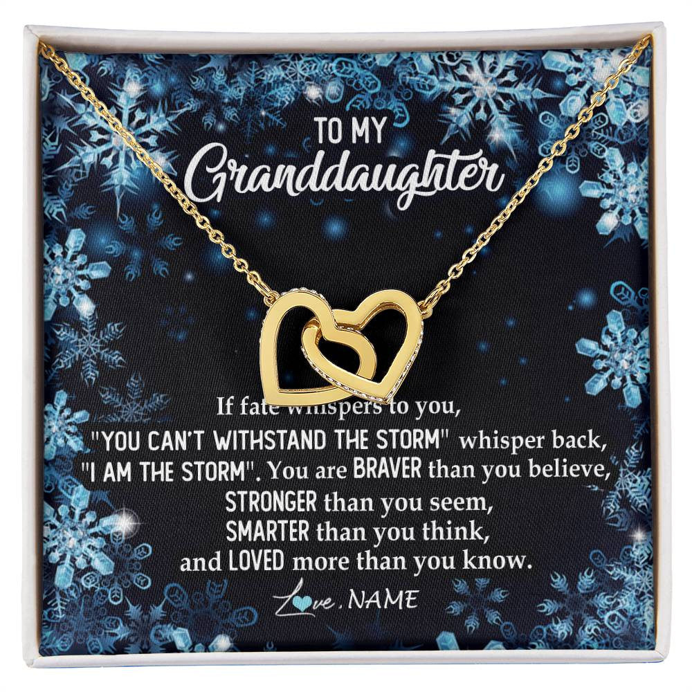 Personalized To My Granddaughter Necklace From Grandma Grandpa Whisper Back I Am The Storm Granddaughter Jewelry Birthday Christmas Customized Message Card