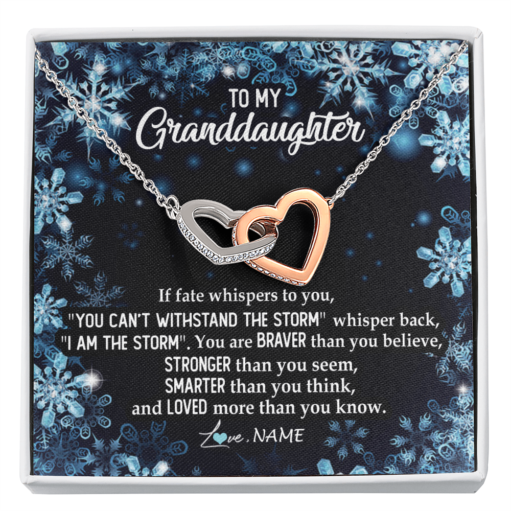 Personalized To My Granddaughter Necklace From Grandma Grandpa Whisper Back I Am The Storm Granddaughter Jewelry Birthday Christmas Customized Message Card