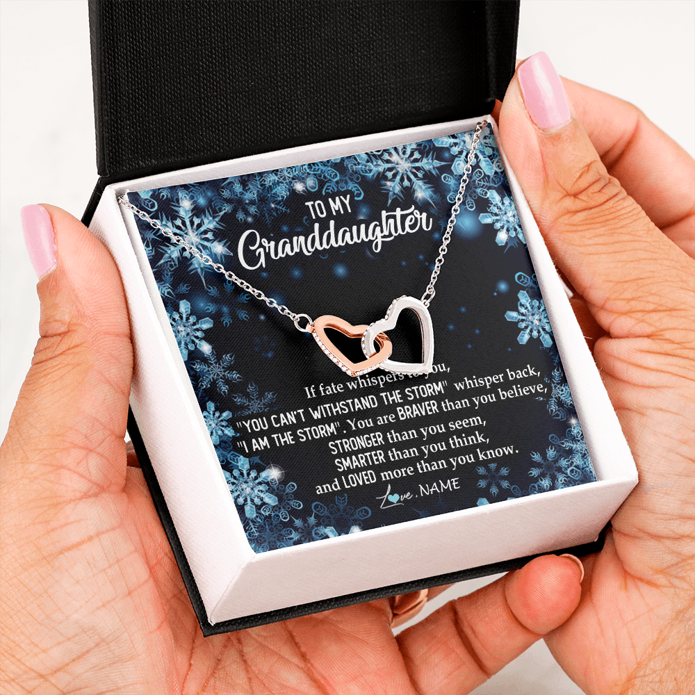 Personalized To My Granddaughter Necklace From Grandma Grandpa Whisper Back I Am The Storm Granddaughter Jewelry Birthday Christmas Customized Message Card