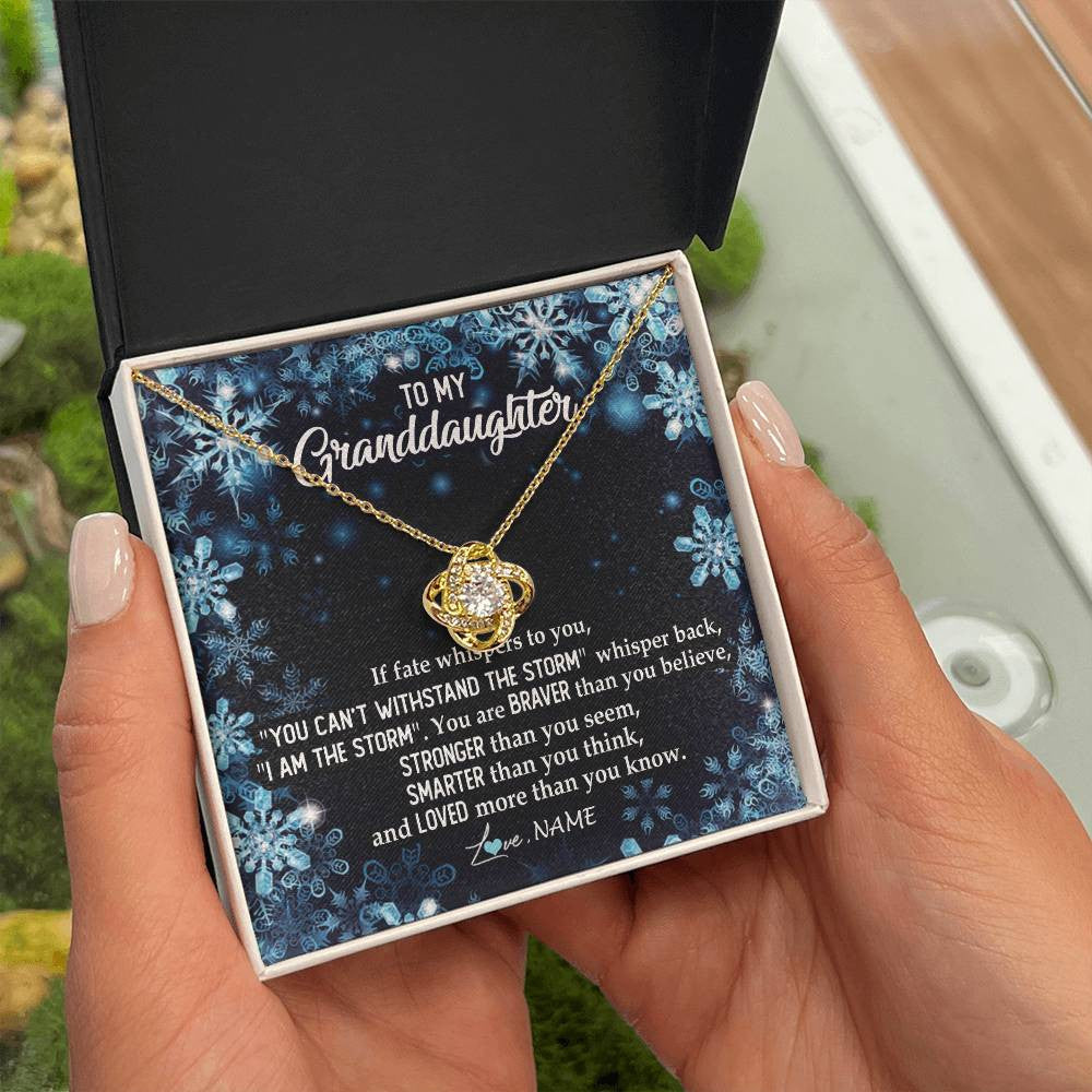 Personalized To My Granddaughter Necklace From Grandma Grandpa Whisper Back I Am The Storm Granddaughter Jewelry Birthday Christmas Customized Message Card