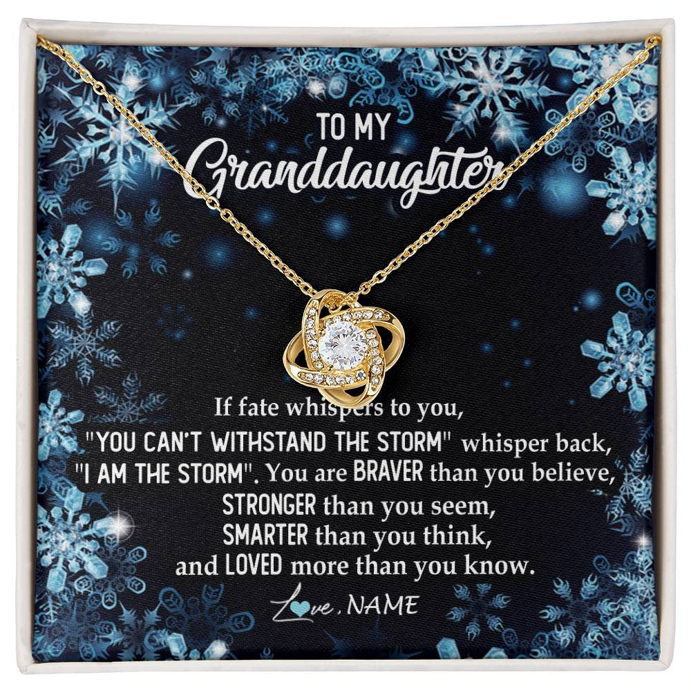 Personalized To My Granddaughter Necklace From Grandma Grandpa Whisper Back I Am The Storm Granddaughter Jewelry Birthday Christmas Customized Message Card