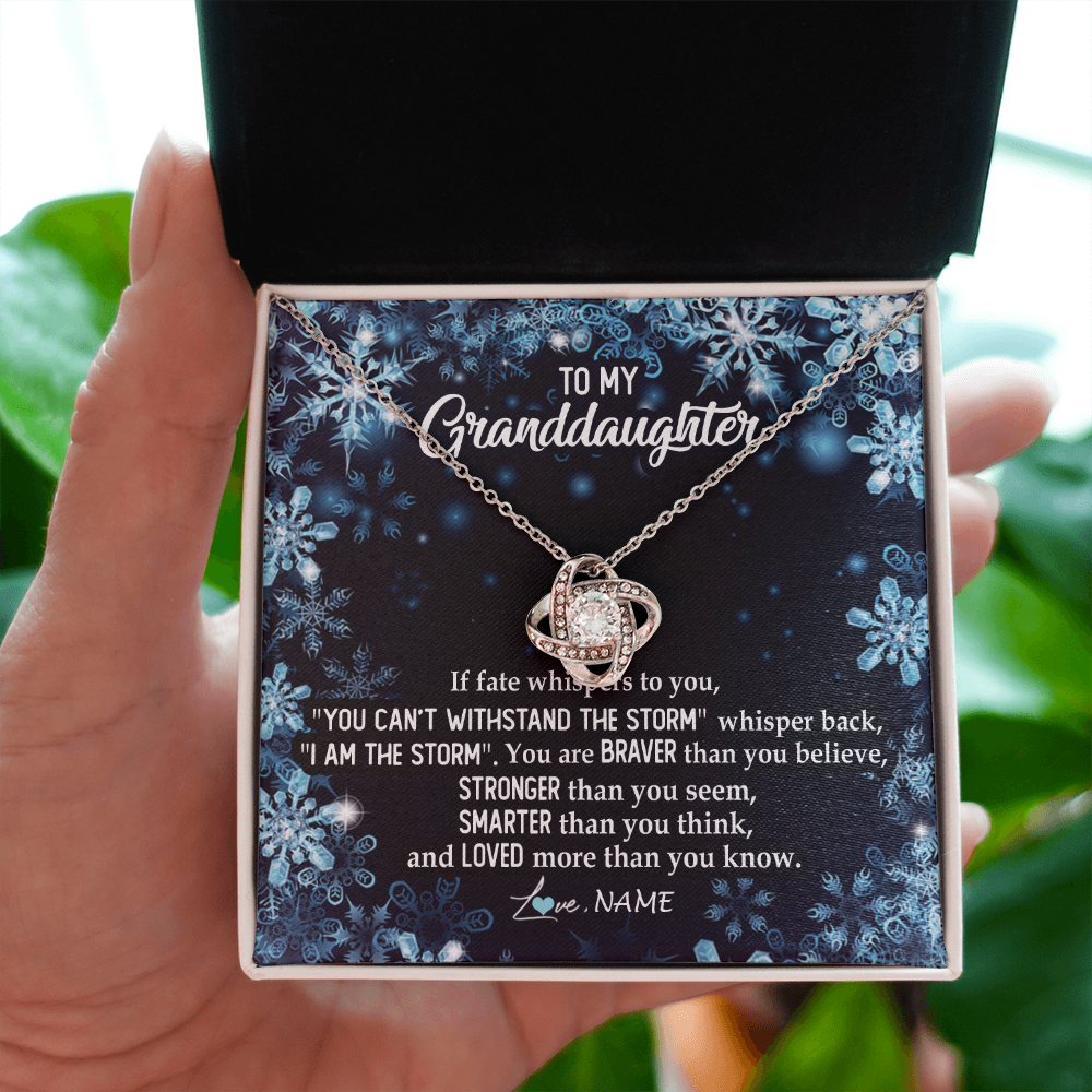 Personalized To My Granddaughter Necklace From Grandma Grandpa Whisper Back I Am The Storm Granddaughter Jewelry Birthday Christmas Customized Message Card