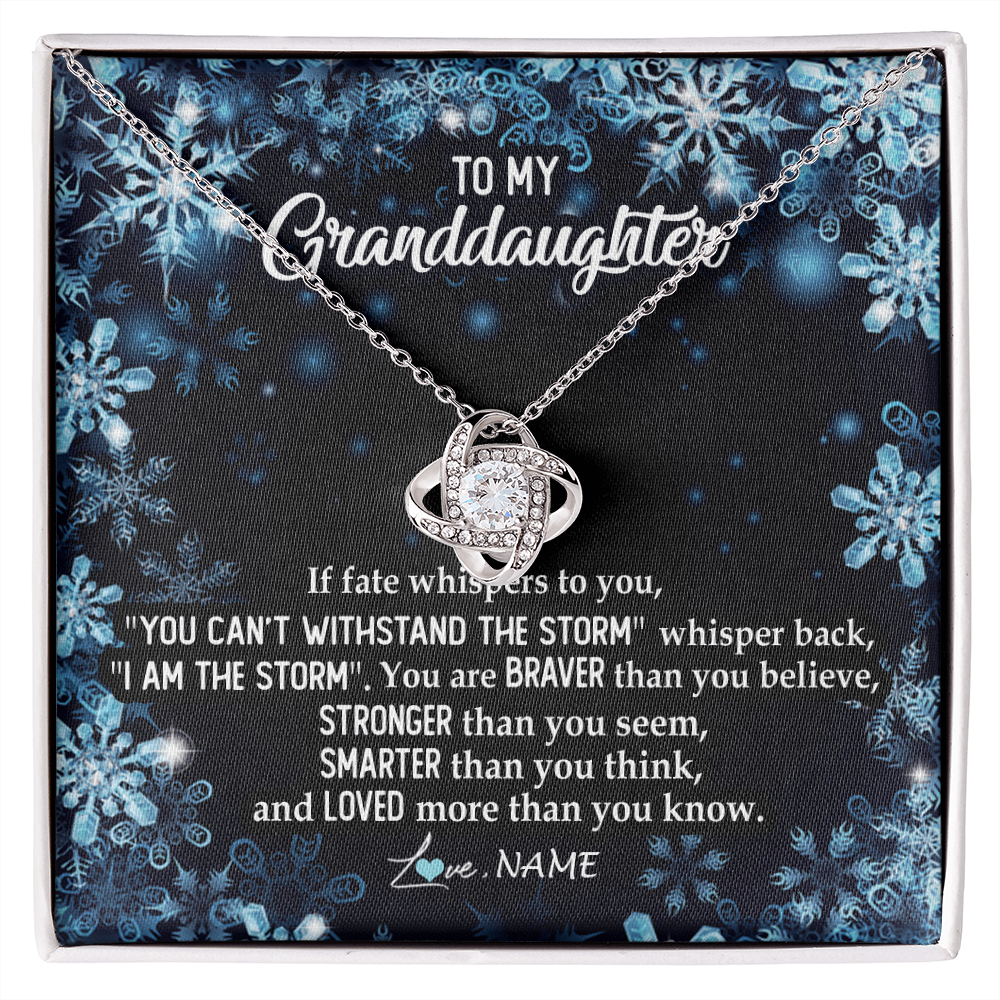 Personalized To My Granddaughter Necklace From Grandma Grandpa Whisper Back I Am The Storm Granddaughter Jewelry Birthday Christmas Customized Message Card