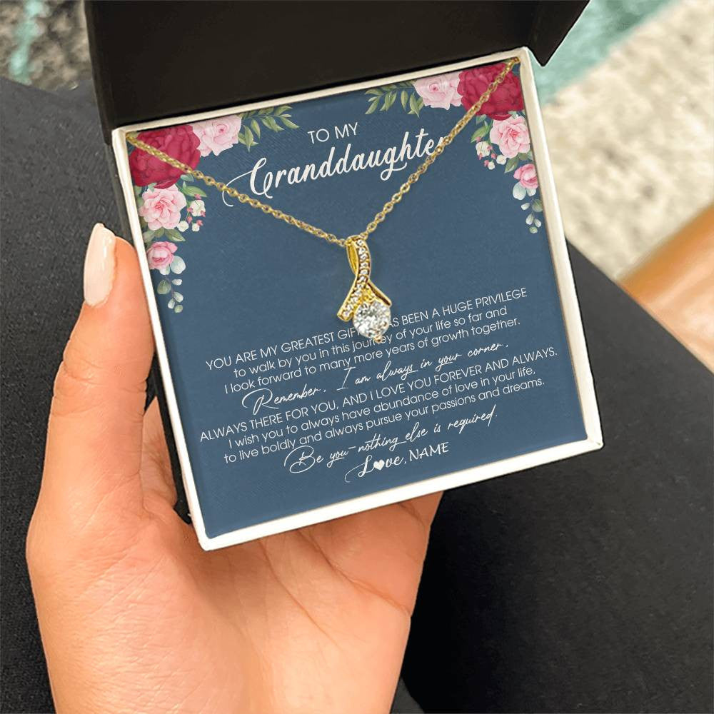 Personalized To My Granddaughter Necklace From Grandma Grandpa You Are My Greatest Gift Granddaughter Birthday Customized Jewelry Gift Box Message Card