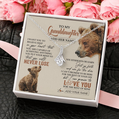 Personalized To My Granddaughter Necklace From Grandma Grandpa You Will Never Lose Bear Granddaughter Birthday Gifts Christmas Custom Gift Box Message Card