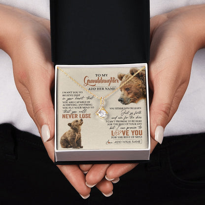 Personalized To My Granddaughter Necklace From Grandma Grandpa You Will Never Lose Bear Granddaughter Birthday Gifts Christmas Custom Gift Box Message Card