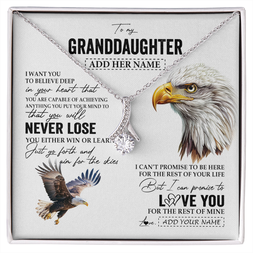 Personalized To My Granddaughter Necklace From Grandma Grandpa You Will Never Lose Eagle Birthday Gifts Graduation Christmas Customized Gift Box Message Card