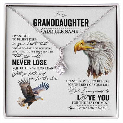 Personalized To My Granddaughter Necklace From Grandma Grandpa You Will Never Lose Eagle Birthday Gifts Graduation Christmas Customized Gift Box Message Card