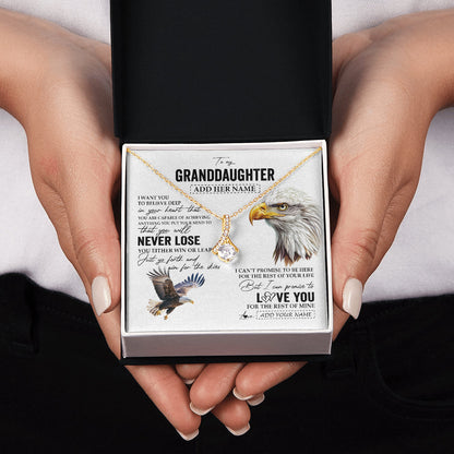Personalized To My Granddaughter Necklace From Grandma Grandpa You Will Never Lose Eagle Birthday Gifts Graduation Christmas Customized Gift Box Message Card