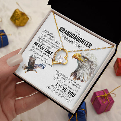 Personalized To My Granddaughter Necklace From Grandma Grandpa You Will Never Lose Eagle Birthday Gifts Graduation Christmas Customized Gift Box Message Card