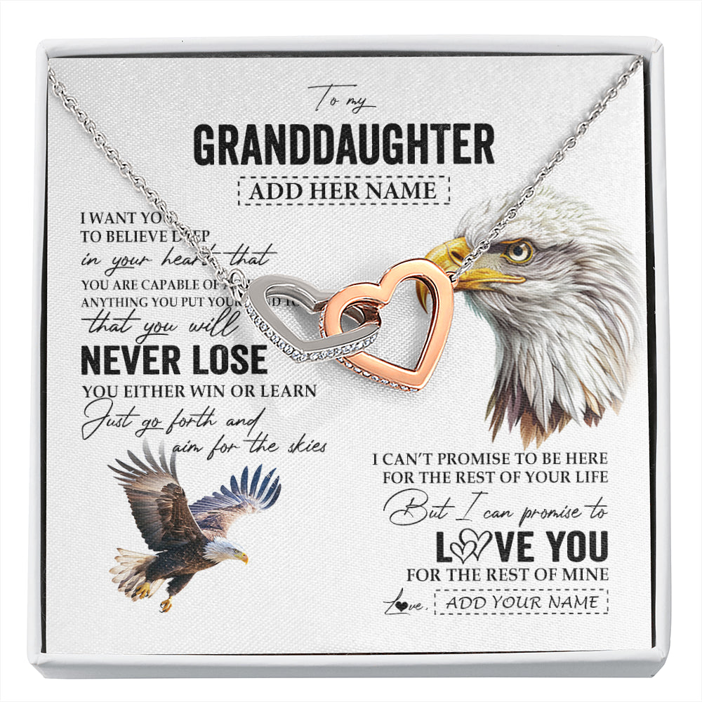 Personalized To My Granddaughter Necklace From Grandma Grandpa You Will Never Lose Eagle Birthday Gifts Graduation Christmas Customized Gift Box Message Card
