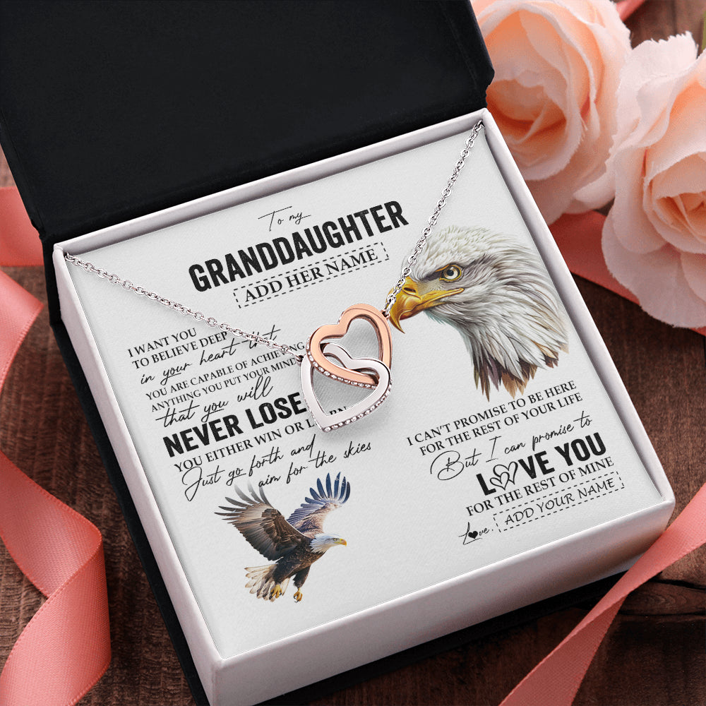 Personalized To My Granddaughter Necklace From Grandma Grandpa You Will Never Lose Eagle Birthday Gifts Graduation Christmas Customized Gift Box Message Card