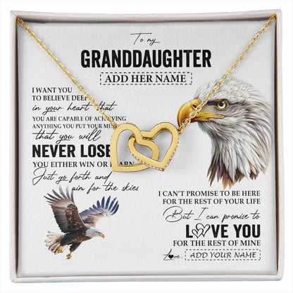 Personalized To My Granddaughter Necklace From Grandma Grandpa You Will Never Lose Eagle Birthday Gifts Graduation Christmas Customized Gift Box Message Card