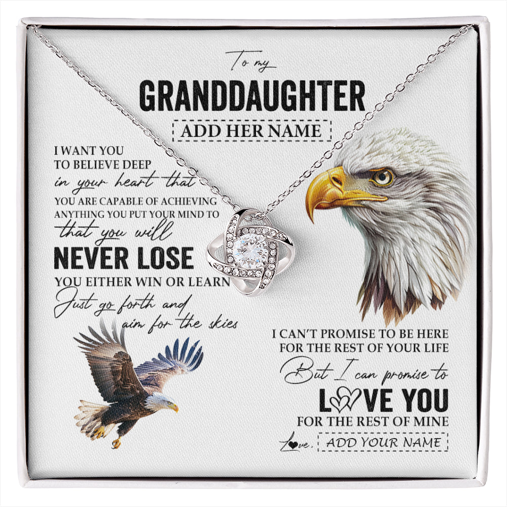 Personalized To My Granddaughter Necklace From Grandma Grandpa You Will Never Lose Eagle Birthday Gifts Graduation Christmas Customized Gift Box Message Card