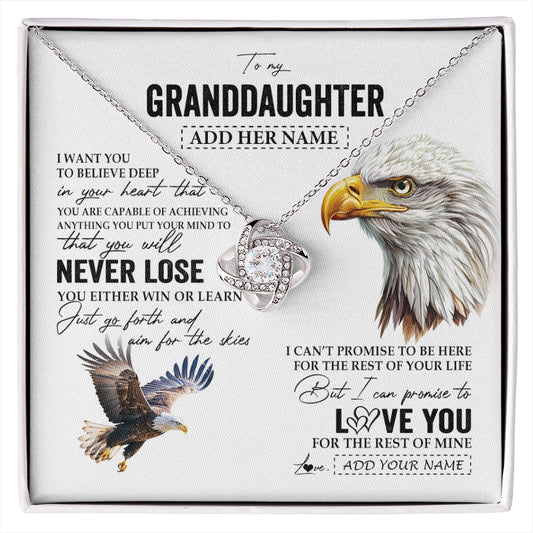 Personalized To My Granddaughter Necklace From Grandma Grandpa You Will Never Lose Eagle Birthday Gifts Graduation Christmas Customized Gift Box Message Card