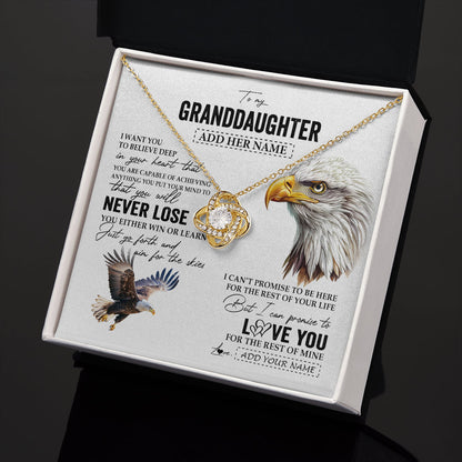 Personalized To My Granddaughter Necklace From Grandma Grandpa You Will Never Lose Eagle Birthday Gifts Graduation Christmas Customized Gift Box Message Card