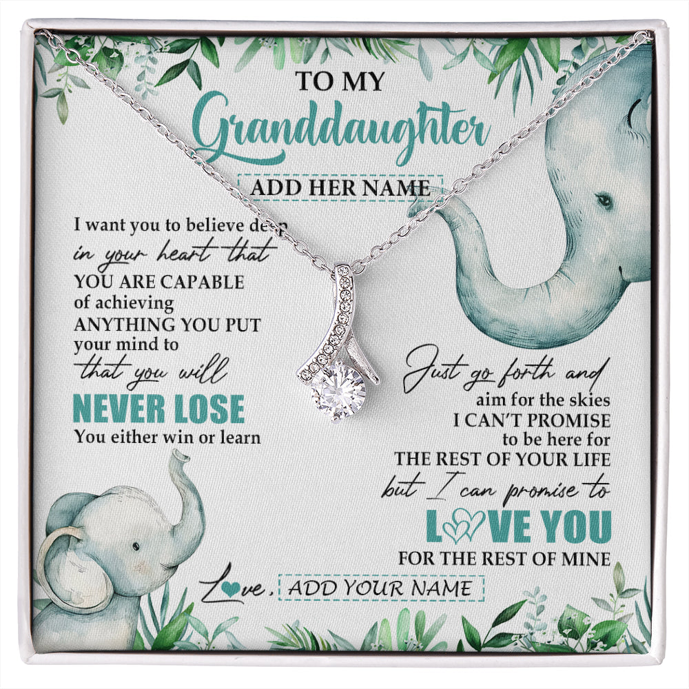 Personalized To My Granddaughter Necklace From Grandma Grandpa You Will Never Lose Elephant Granddaughter Birthday Gifts Christmas Custom Gift Box Message Card