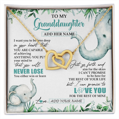 Personalized To My Granddaughter Necklace From Grandma Grandpa You Will Never Lose Elephant Granddaughter Birthday Gifts Christmas Custom Gift Box Message Card