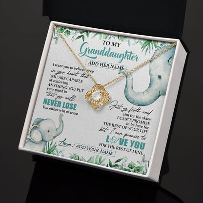 Personalized To My Granddaughter Necklace From Grandma Grandpa You Will Never Lose Elephant Granddaughter Birthday Gifts Christmas Custom Gift Box Message Card