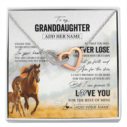 Personalized To My Granddaughter Necklace From Grandma Grandpa You Will Never Lose Horse Granddaughter Birthday Gifts Christmas Custom Gift Box Message Card