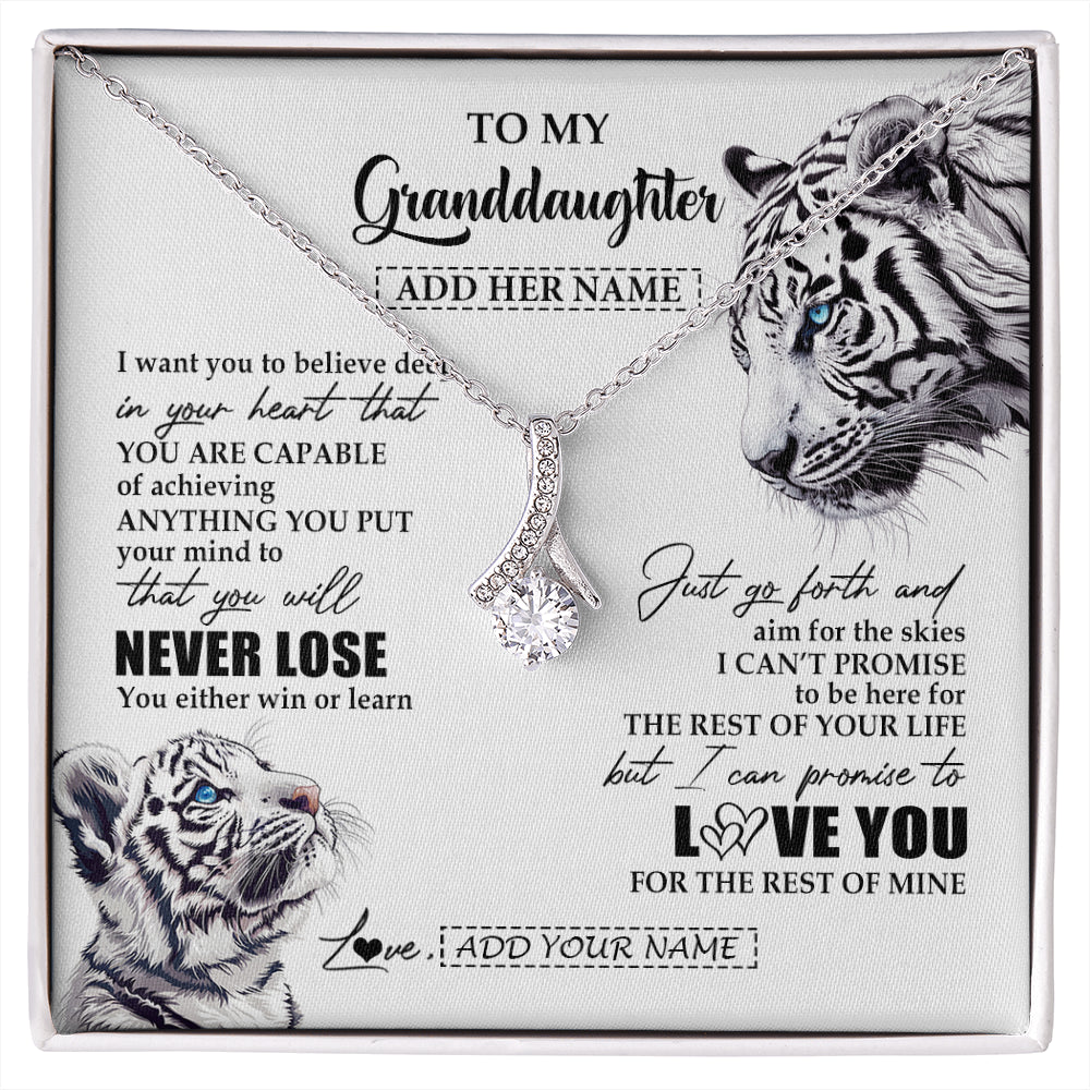 Personalized To My Granddaughter Necklace From Grandma Grandpa You Will Never Lose White Tiger Granddaughter Birthday Gifts Christmas Gift Box Message Card